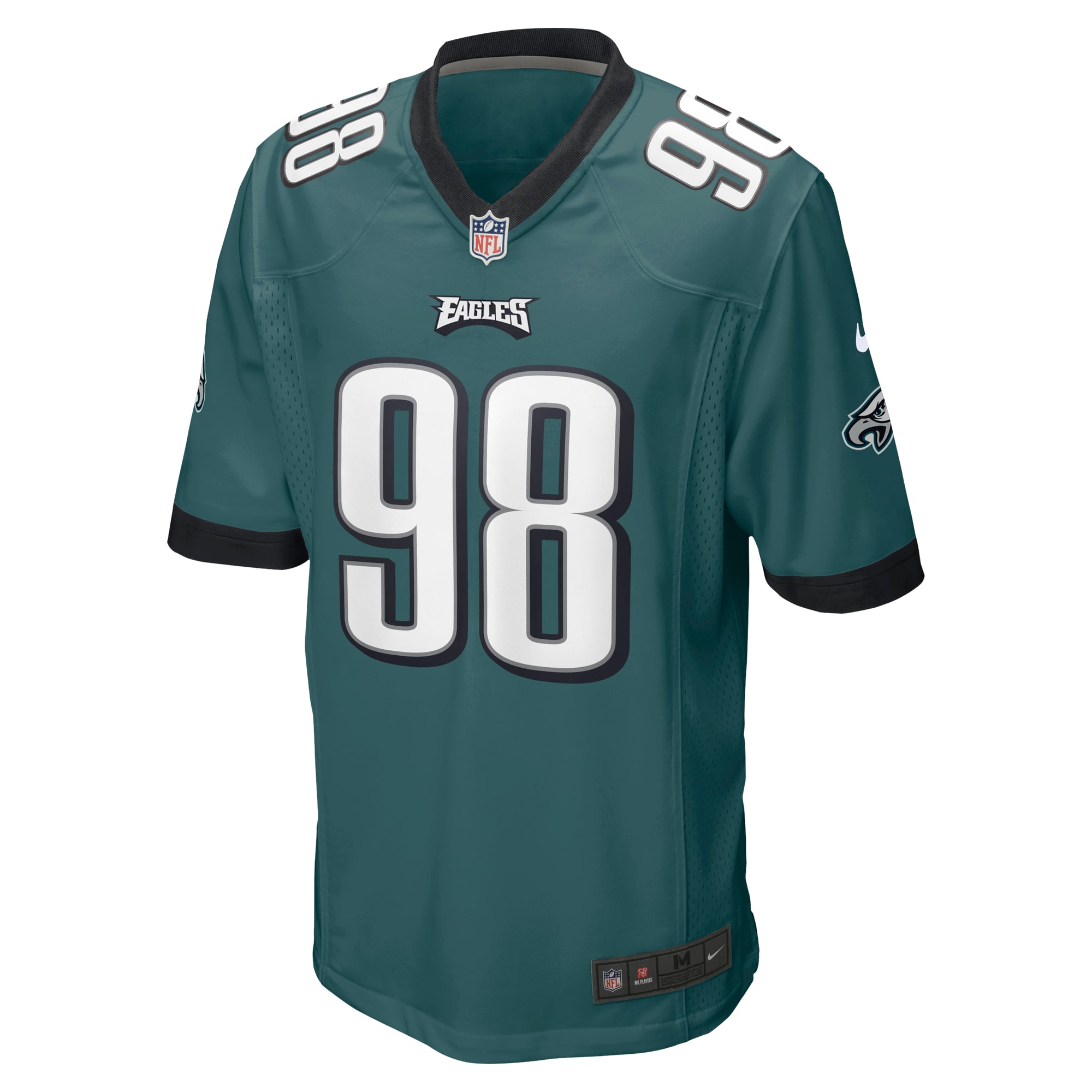 Men's Philadelphia Eagles Jalen Carter Midnight Green 2023 NFL Draft First Round Pick Game Jersey