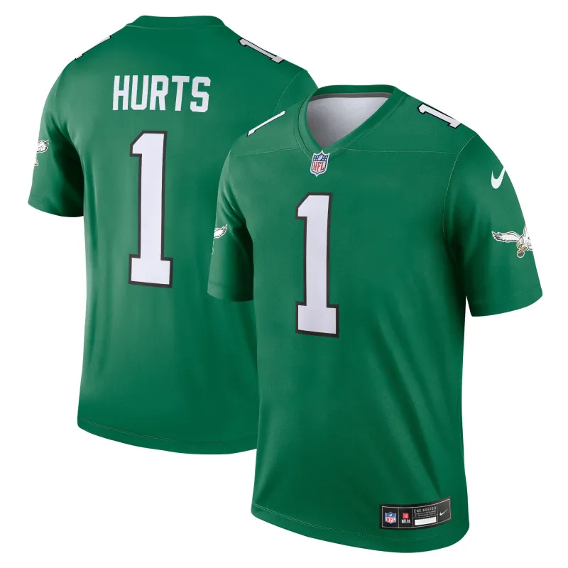 Men's Philadelphia Eagles Jalen Hurts Kelly Green Alternate Legend Player Jersey