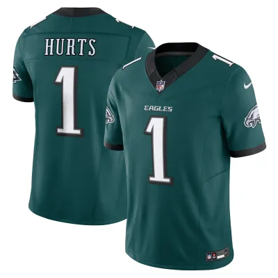 Men's Philadelphia Eagles Jalen Hurts Midnight Green Vapor F.U.S.E. Limited Jersey 01