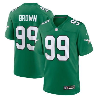 Men's Philadelphia Eagles Jerome Brown Kelly Green Alternate Game Jersey 01