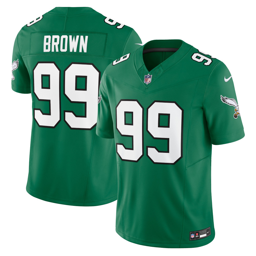 Men's Philadelphia Eagles Jerome Brown Kelly Green Alternate Vapor F.U.S.E. Limited Jersey