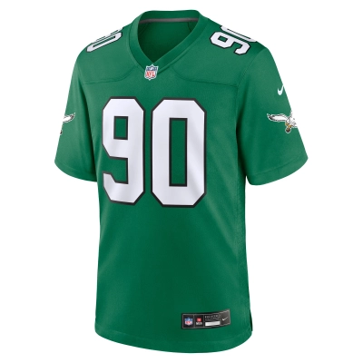 Men's Philadelphia Eagles Jordan Davis Kelly Green Alternate Game Jersey 02
