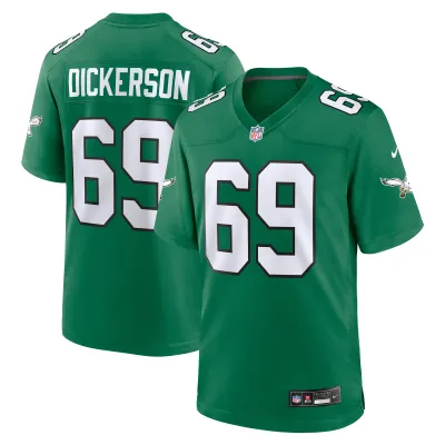 Men's Philadelphia Eagles Landon Dickerson Kelly Green Alternate Game Jersey 01
