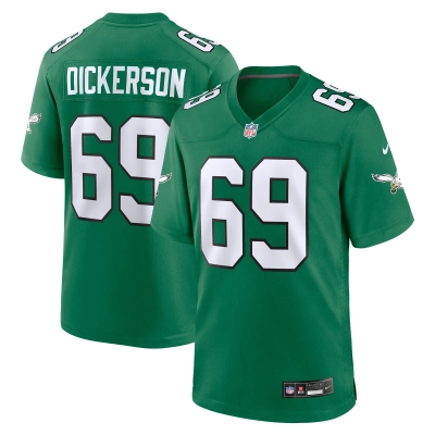 Men's Philadelphia Eagles Landon Dickerson Kelly Green Alternate Game Jersey 01