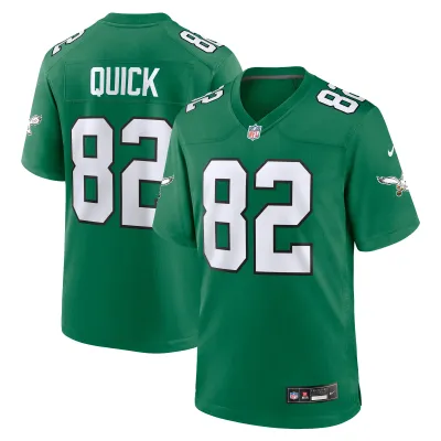 Men's Philadelphia Eagles Mike Quick Kelly Green Alternate Game Jersey 01