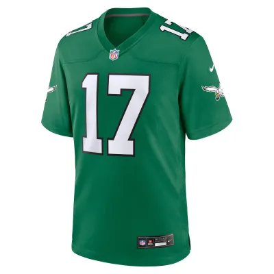 Men's Philadelphia Eagles Nakobe Dean Kelly Green Alternate Game Jersey 02
