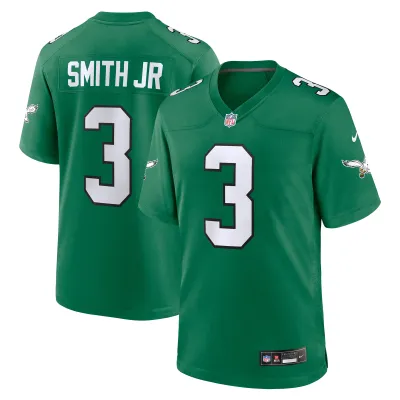 Men's Philadelphia Eagles Nolan Smith Kelly Green Alternate Game Jersey 01
