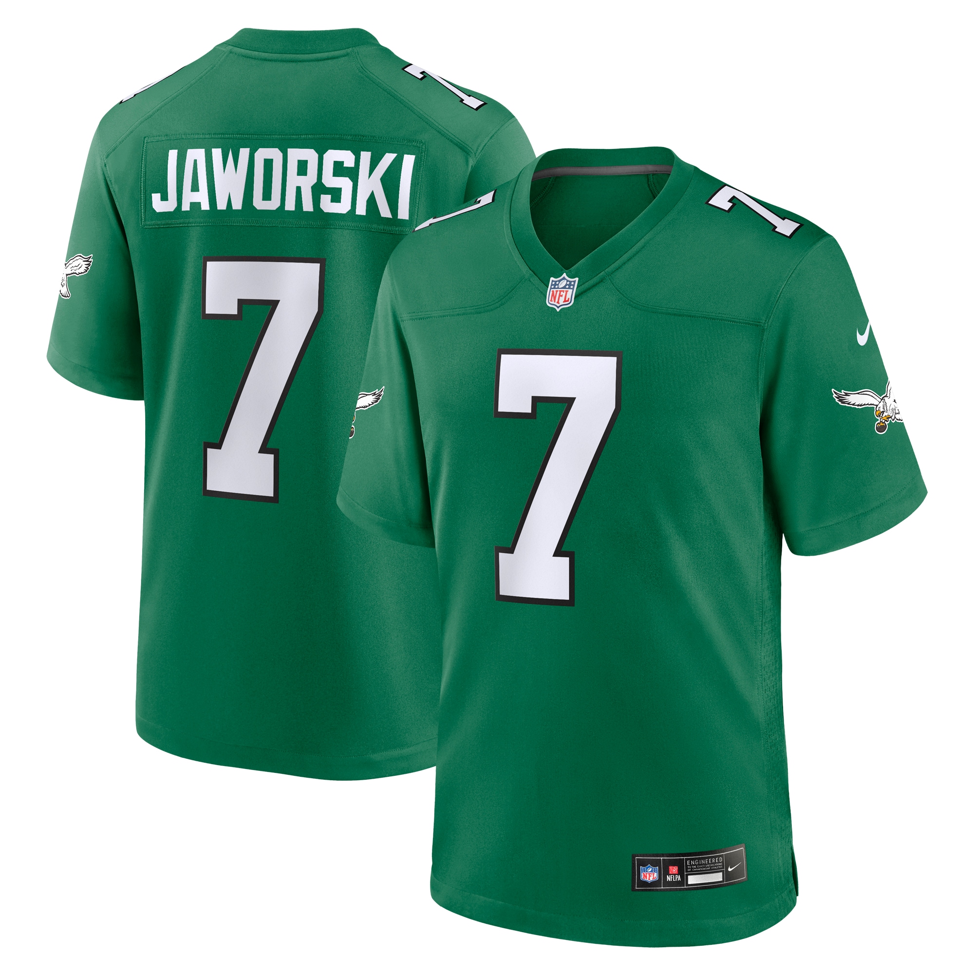 Men's Philadelphia Eagles Ron Jaworski Kelly Green Alternate Game Jersey