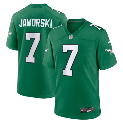 Men's Philadelphia Eagles Ron Jaworski Kelly Green Alternate Game Jersey 01