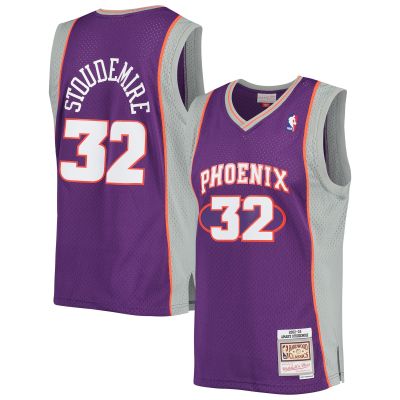 Men's Phoenix Suns Amar'e Stoudemire Purple 2001/02 Hardwood Classics Swingman Jersey 01