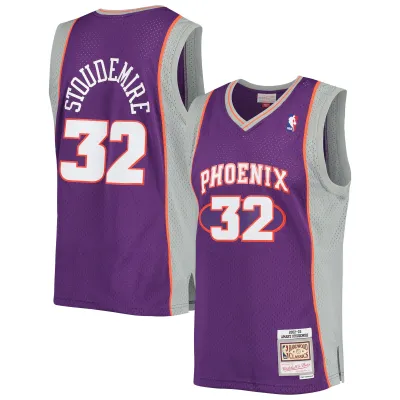 Men's Phoenix Suns Amar'e Stoudemire Purple 2001/02 Hardwood Classics Swingman Jersey 01