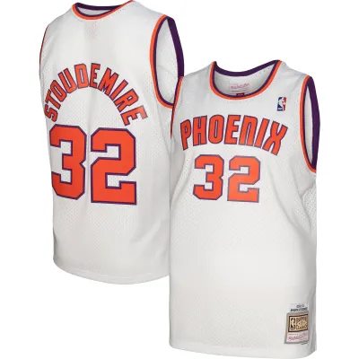 Men's Phoenix Suns Amar'e Stoudemire White 2001/02 Hardwood Classics Swingman Jersey 01
