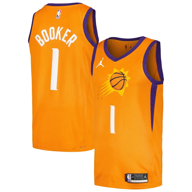 Men's Phoenix Suns Devin Booker Orange Swingman Player Jersey - Statement Edition