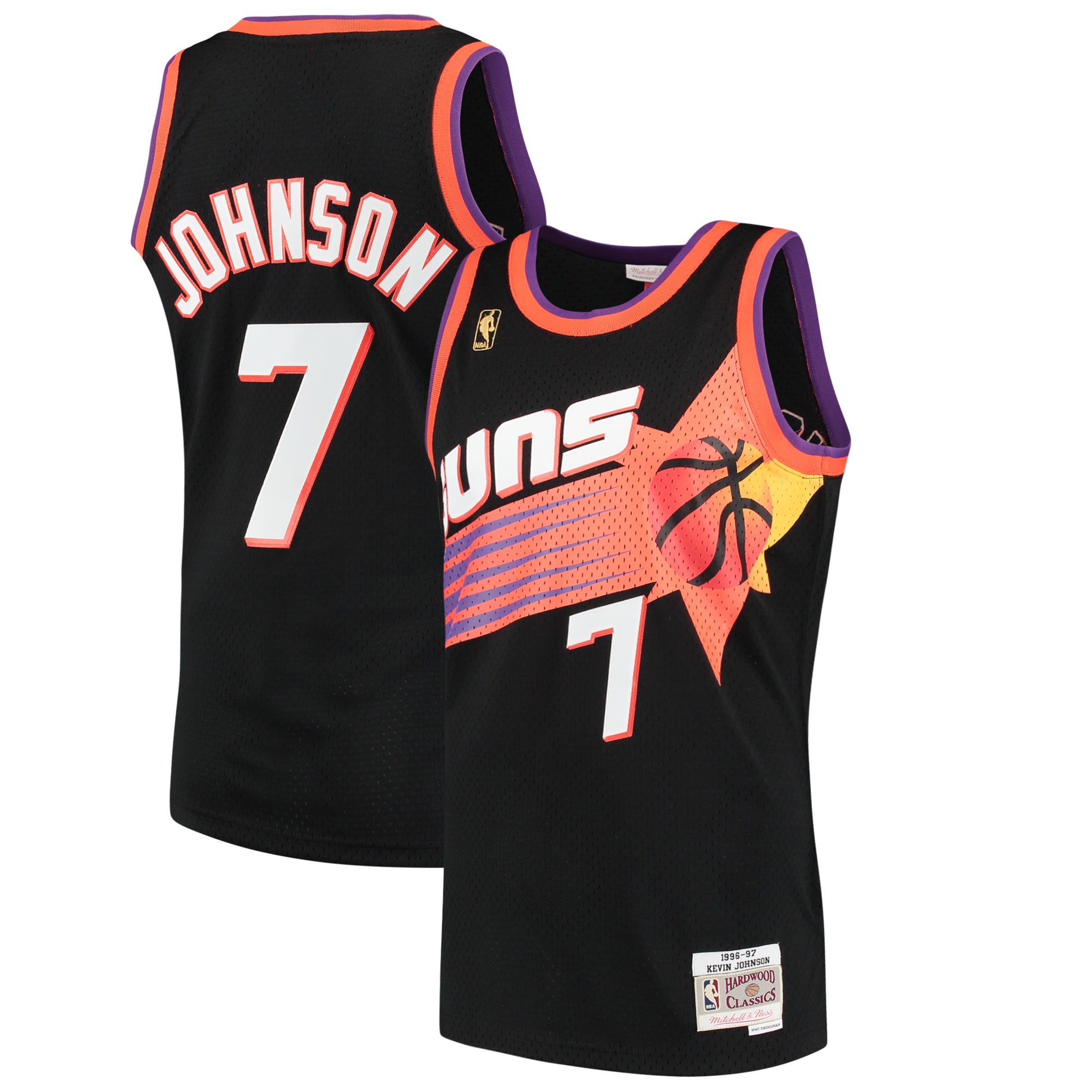 Men's Phoenix Suns Kevin Johnson Black 1996/97 Hardwood Classics Swingman Jersey