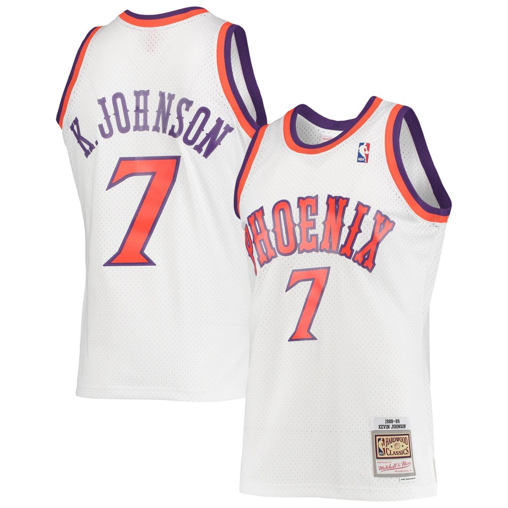 Men's Phoenix Suns Kevin Johnson White 1988/89 Hardwood Classics Swingman Jersey