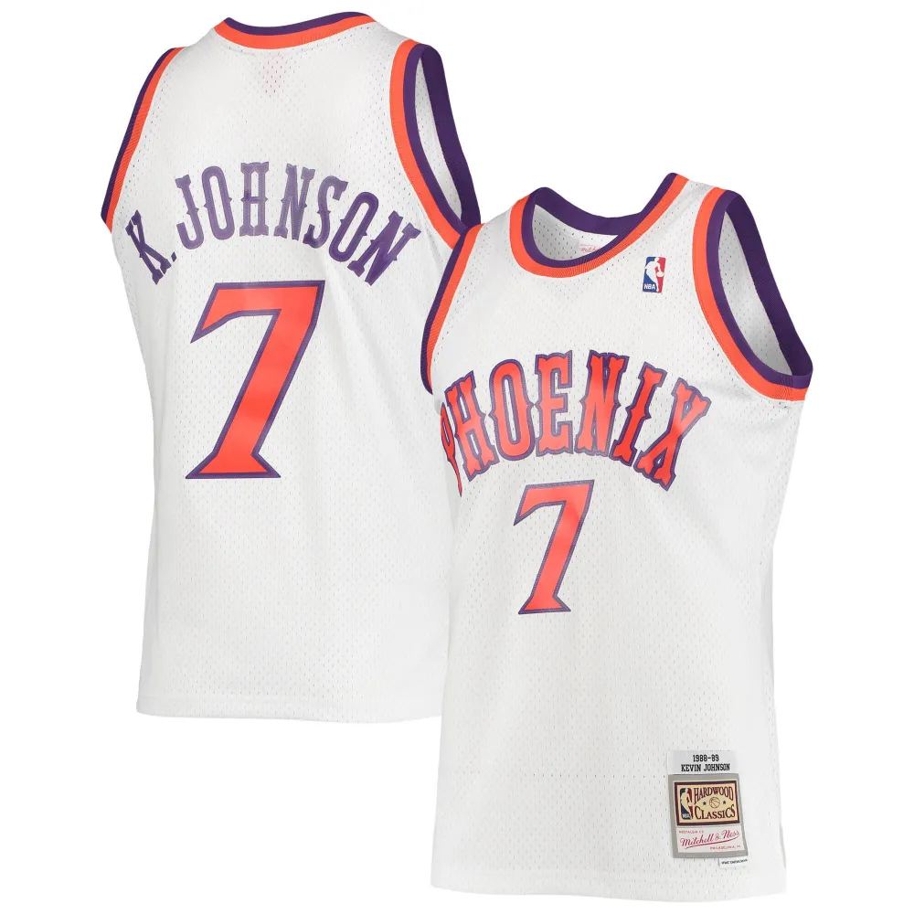 Men's Phoenix Suns Kevin Johnson White 1988/89 Hardwood Classics Swingman Jersey