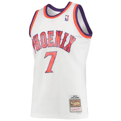 Men's Phoenix Suns Kevin Johnson White 1988/89 Hardwood Classics Swingman Jersey 02