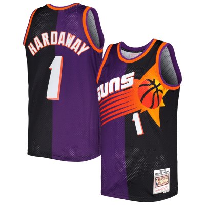 Men's Phoenix Suns Penny Hardaway Purple/Black Hardwood Classics 1999/00 Split Swingman Jersey 01