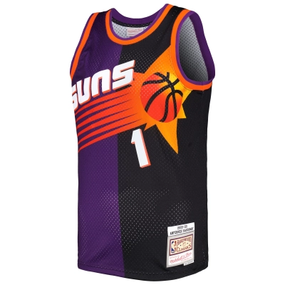 Men's Phoenix Suns Penny Hardaway Purple/Black Hardwood Classics 1999/00 Split Swingman Jersey 02