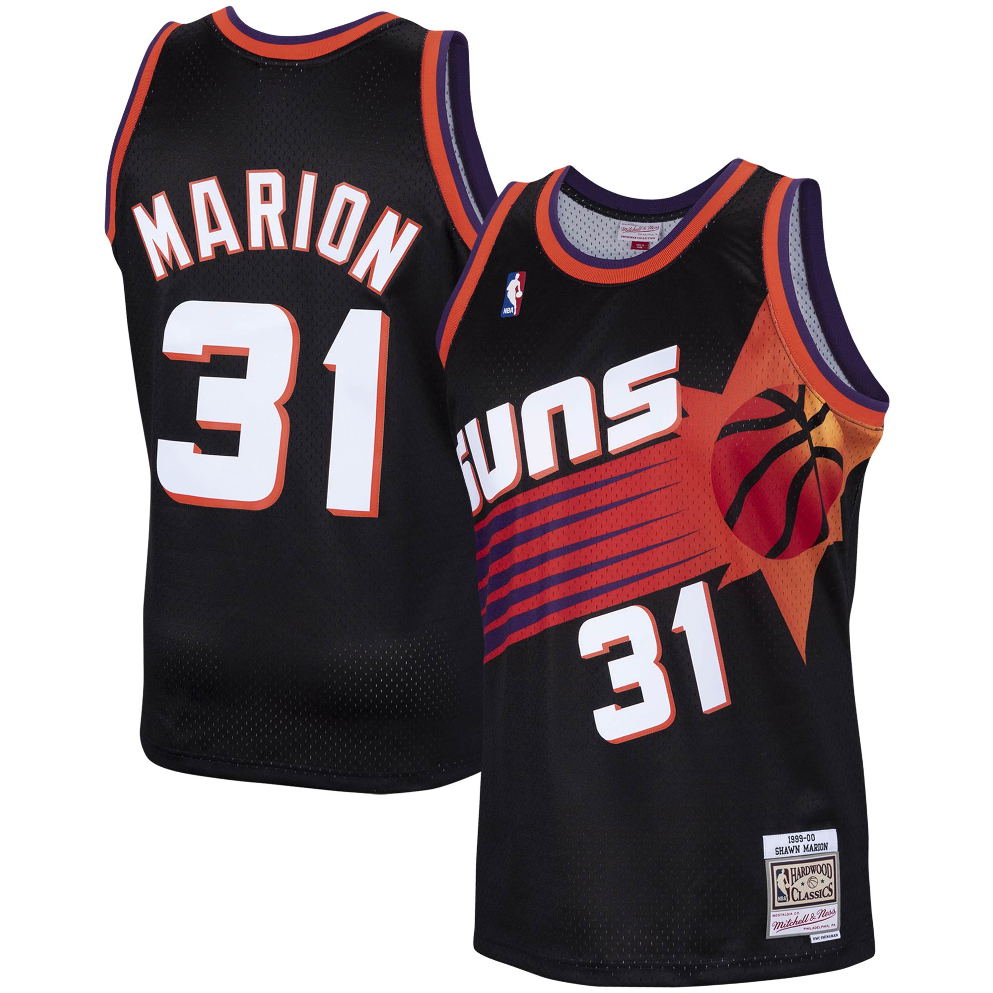 Men's Phoenix Suns Shawn Marion Black 1999/00 Hardwood Classics Swingman Jersey