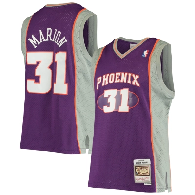 Men's Phoenix Suns Shawn Marion Purple 2001/02 Hardwood Classics Swingman Jersey 01