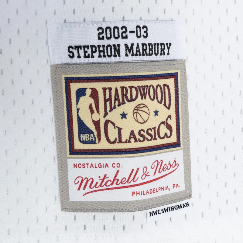 Men's Phoenix Suns Stephon Marbury White 2001/02 Hardwood Classics Swingman Jersey