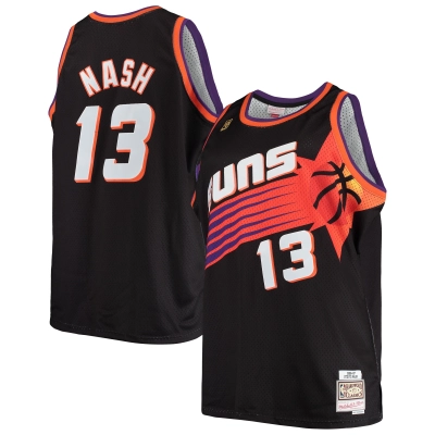 Men's Phoenix Suns Steve Nash Black 1996/97 Big & Tall Hardwood Classics Swingman Jersey 01