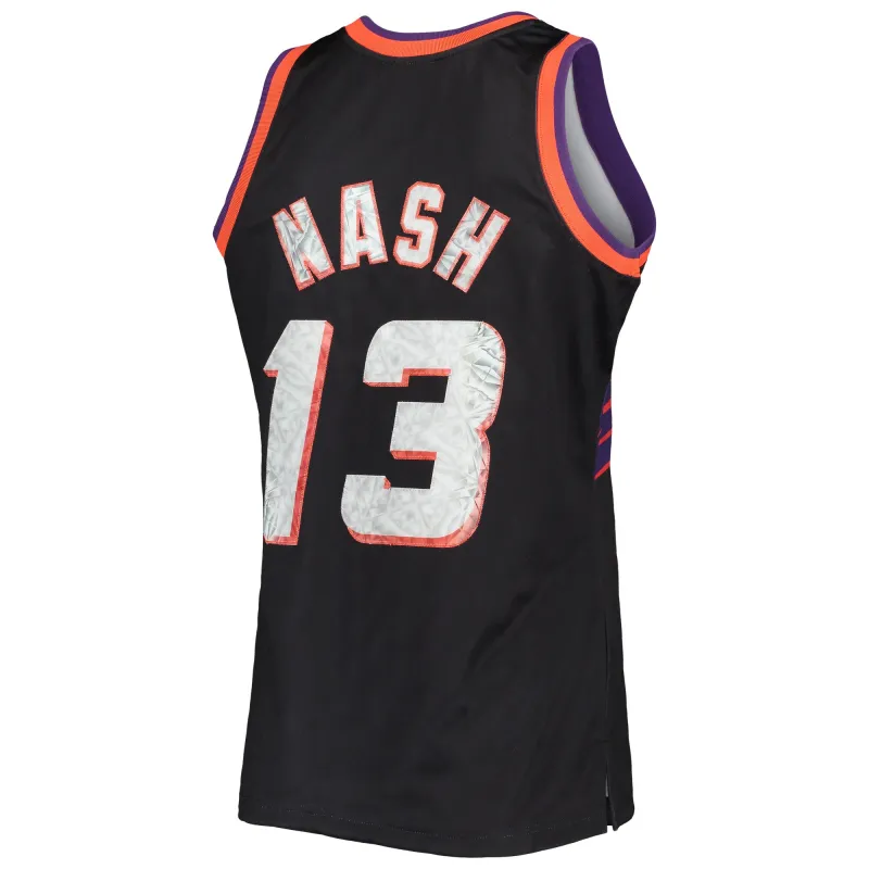Men's Phoenix Suns Steve Nash Black 1996/97 Hardwood Classics NBA 75th Anniversary Diamond Swingman Jersey