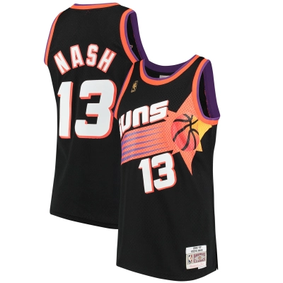 Men's Phoenix Suns Steve Nash Black 1996/97 Hardwood Classics Swingman Jersey 01