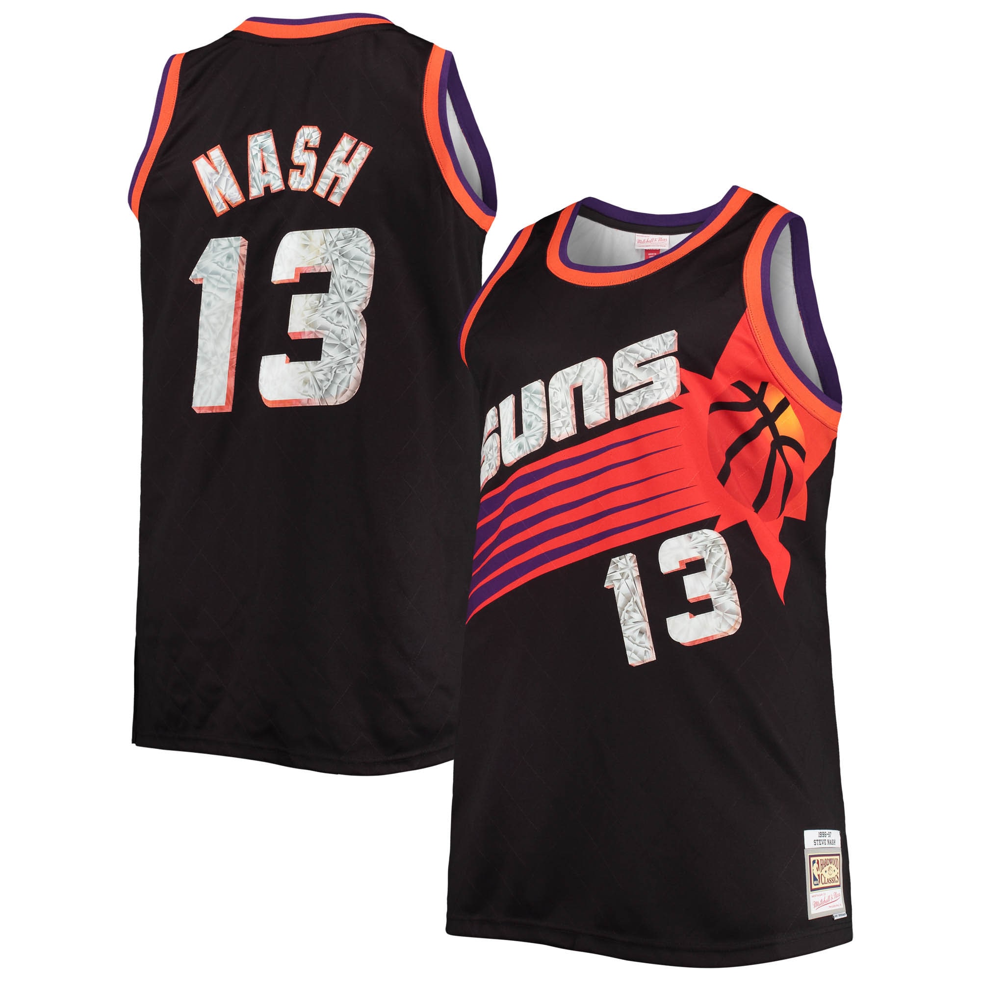 Men's Phoenix Suns Steve Nash Black Big & Tall 1996/97 NBA 75th Anniversary Diamond Swingman Jersey