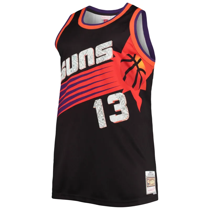 Men's Phoenix Suns Steve Nash Black Big & Tall 1996/97 NBA 75th Anniversary Diamond Swingman Jersey