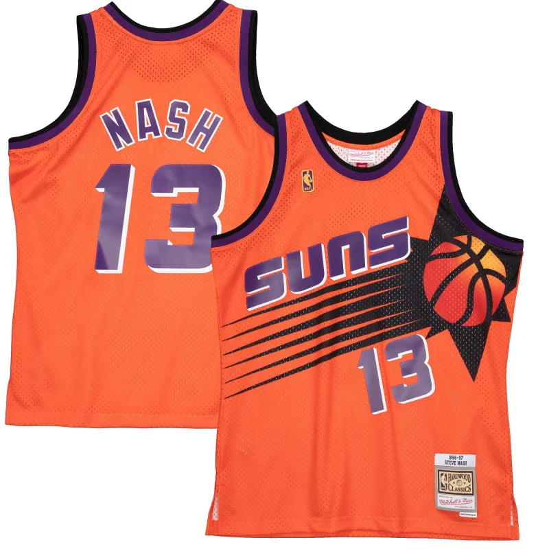 Men's Phoenix Suns Steve Nash Orange 1996-97 Hardwood Classics Reload 2.0 Swingman Jersey