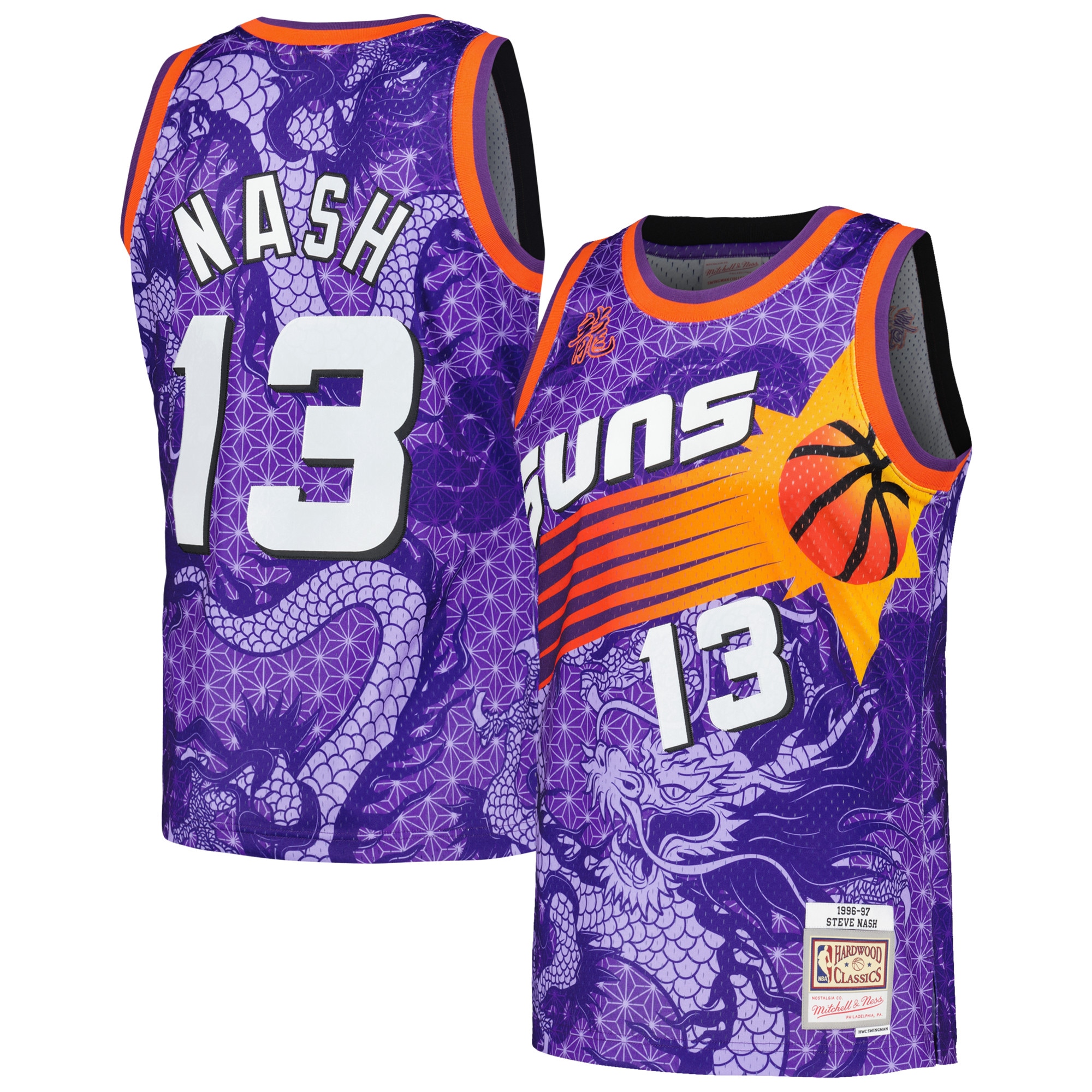 Men's Phoenix Suns Steve Nash Purple 1996/97 Hardwood Classics Asian Heritage 6.0 Swingman Throwback Player Jersey