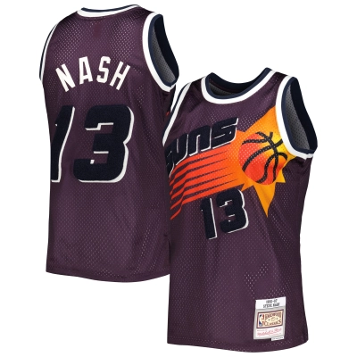 Men's Phoenix Suns Steve Nash Purple 1996/97 Hardwood Classics Off-Court Swingman Jersey 01