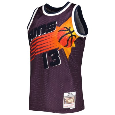 Men's Phoenix Suns Steve Nash Purple 1996/97 Hardwood Classics Off-Court Swingman Jersey 02