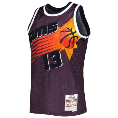 Men's Phoenix Suns Steve Nash Purple 1996/97 Hardwood Classics Off-Court Swingman Jersey 02