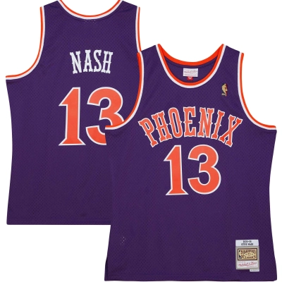 Men's Phoenix Suns Steve Nash Purple 2001/02 Hardwood Classics Swingman Jersey 01