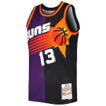 Men's Phoenix Suns Steve Nash Purple/Black Hardwood Classics 1996/97 Split Swingman Jersey