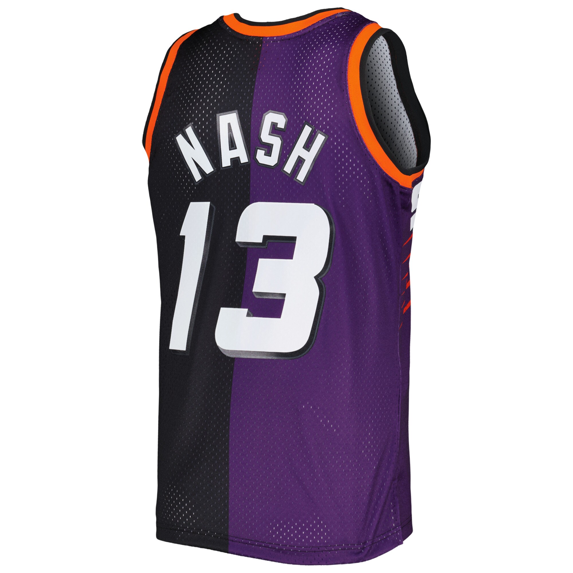 Men's Phoenix Suns Steve Nash Purple/Black Hardwood Classics 1996/97 Split Swingman Jersey