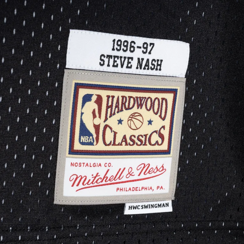 Men's Phoenix Suns Steve Nash Purple/Black Hardwood Classics 1996/97 Split Swingman Jersey