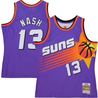 Men's Phoenix Suns Steve Nash Purple Hardwood Classics 1996/97 Tropical Swingman Jersey 01