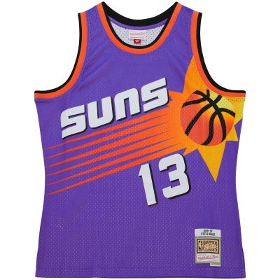 Men's Phoenix Suns Steve Nash Purple Hardwood Classics 1996/97 Tropical Swingman Jersey 02