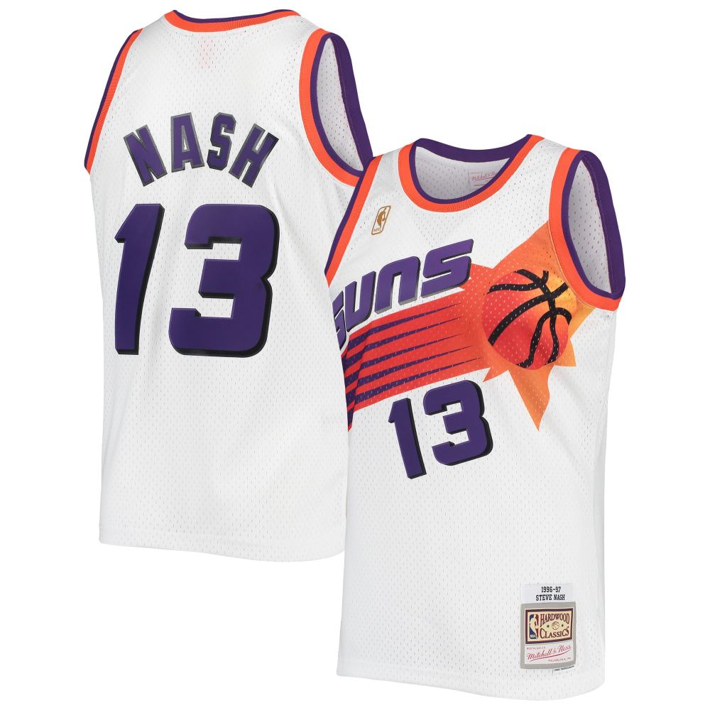 Men's Phoenix Suns Steve Nash White 2001/02 Hardwood Classics Swingman Jersey