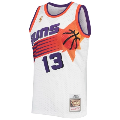 Men's Phoenix Suns Steve Nash White 2001/02 Hardwood Classics Swingman Jersey 02