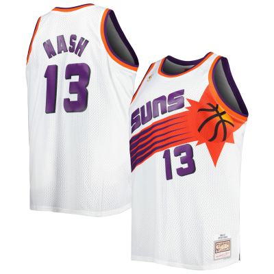 Men's Phoenix Suns Steve Nash White Big & Tall Hardwood Classics 1996/97 Swingman Jersey 01