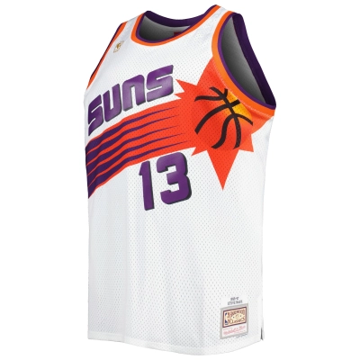 Men's Phoenix Suns Steve Nash White Big & Tall Hardwood Classics 1996/97 Swingman Jersey 02