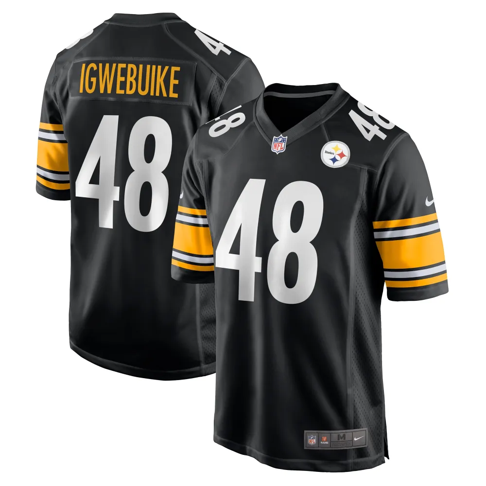 Men's Pittsburgh Steelers Godwin Igwebuike  Black Game Jersey