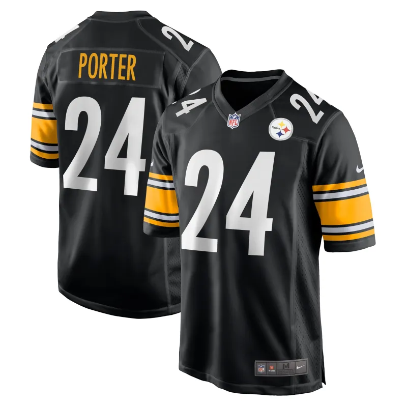 Men's Pittsburgh Steelers Joey Porter Jr. Black 2023 NFL Draft Pick Game Jersey