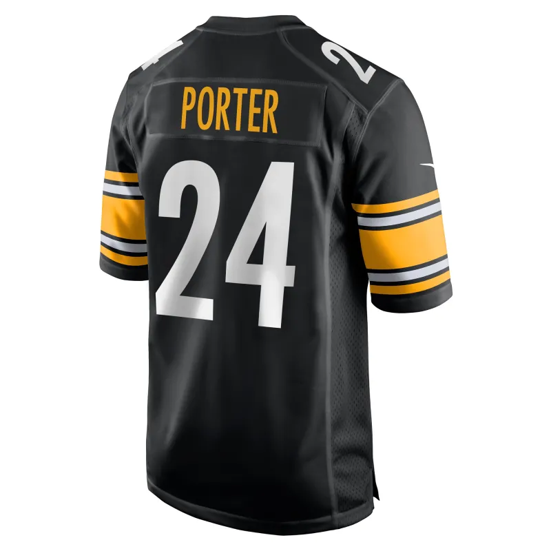 Men's Pittsburgh Steelers Joey Porter Jr. Black 2023 NFL Draft Pick Game Jersey