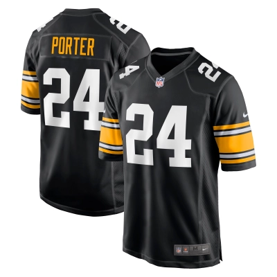 Men's Pittsburgh Steelers Joey Porter Jr. Black Alternate Game Jersey 01